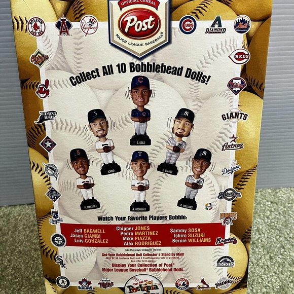2002 “POST GOLDEN CRISP" CEREAL BOX W/ SUGAR BEAR Baseball Bobblehead PREMIUM AD - Picture 3 of 4